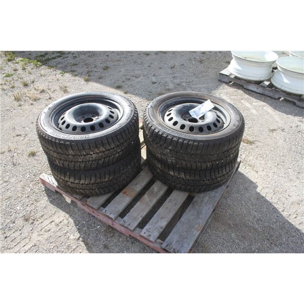 4 Blizzak 215/55R17 -17" 5 bolt rims with winter tires