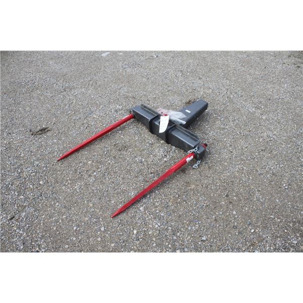 double prong bucket mounted bale spear