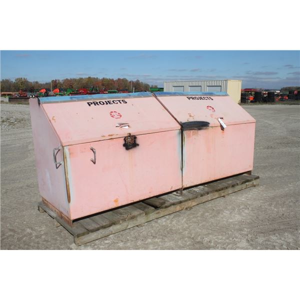 2 compartment storage bins, made in Canada