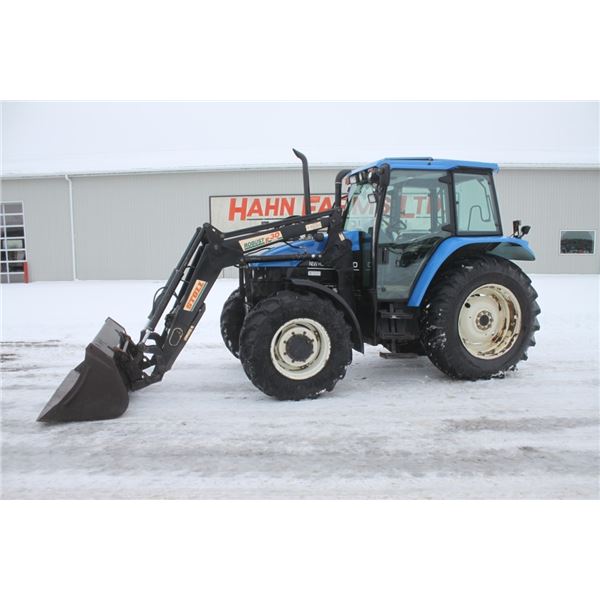 New Holland TS110 4wd tractor, cab, air, Stoll loader