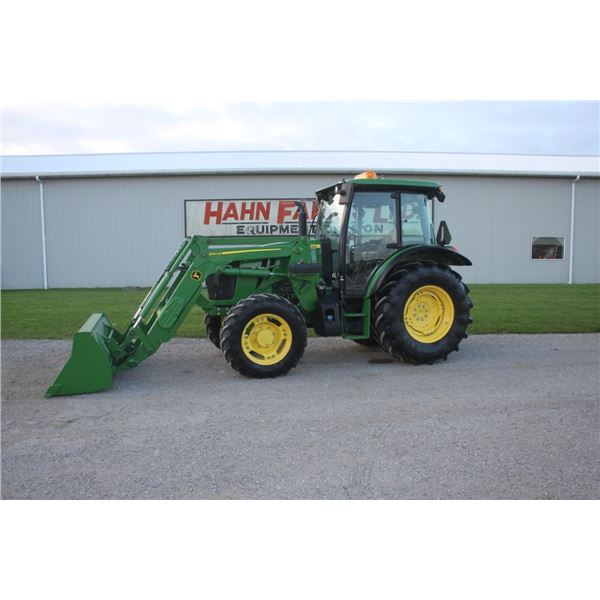 JD 5090E 4wd tractor, cab, air, 540M SL ldr, 984 hours