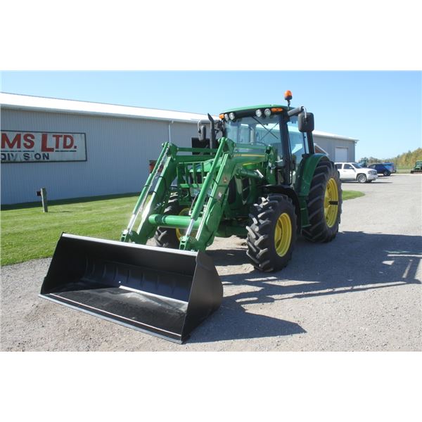 JD 6430 Premium 4wd tractor, cab, air, New JD 600M SL loader, 3224 hours