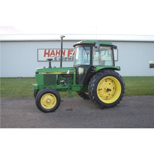 JD 2750 2wd tractor, cab, air, 6266 hours