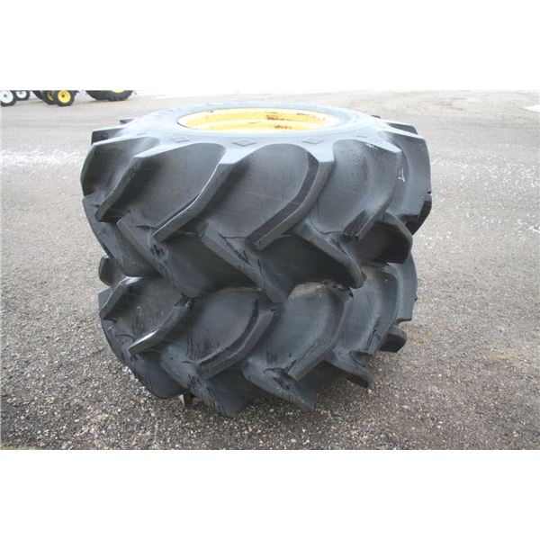 2 Goodyear 23.1x26 rice tires on JD 8 stud hole combine rim
