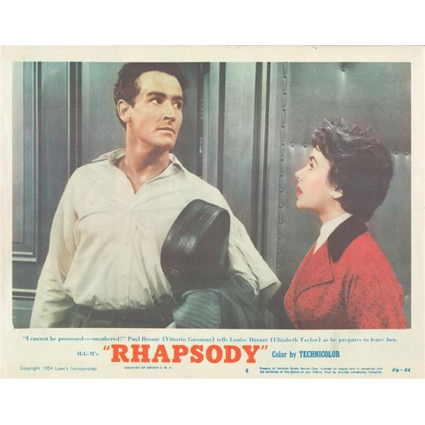 Rhapsody 1954 original vintage lobby card