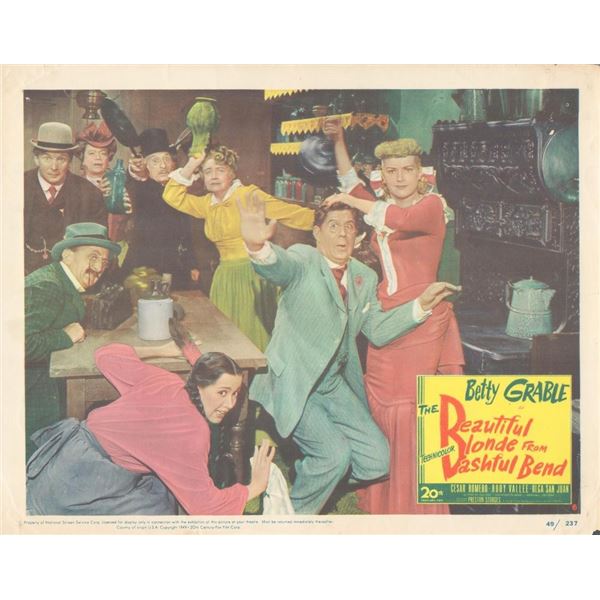 The Beautiful Blonde from Bashful Bend  1949 original vintage lobby card