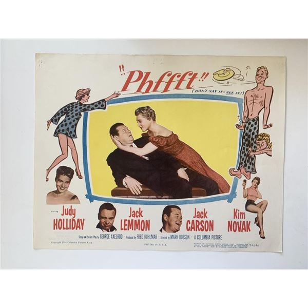 Phffft original 1954 vintage lobby card