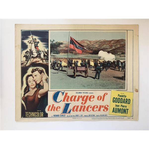 Charge of the Lancers original 1954 vintage lobby card