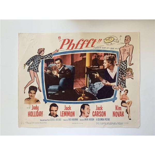 Phffft original 1954 vintage lobby card