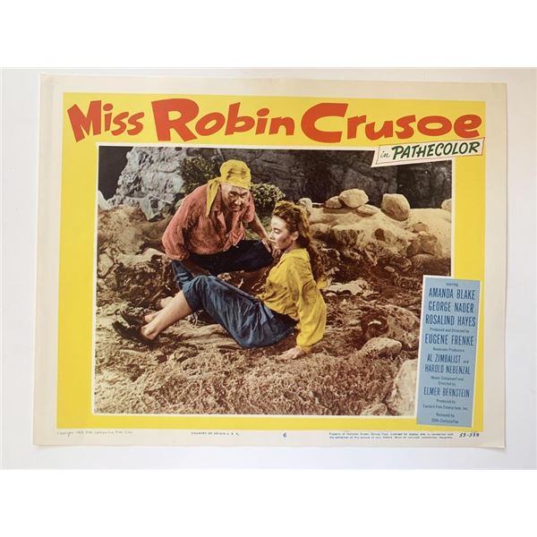 Miss Robin Crusoe original 1953 vintage lobby card