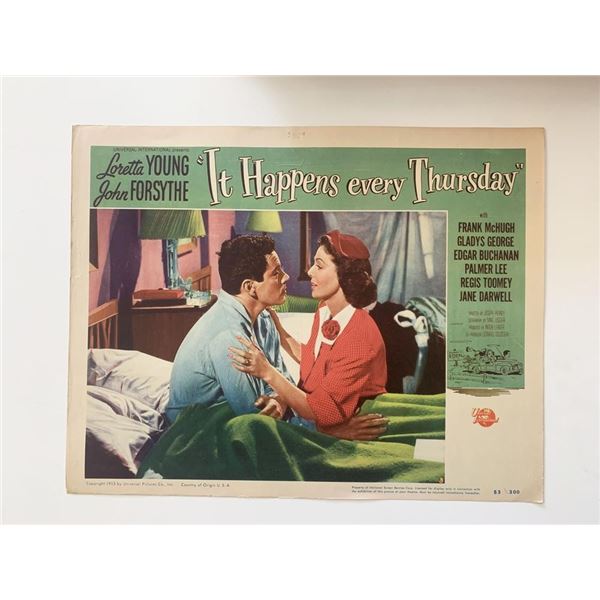 It Happens Every Thursday original 1953 vintage lobby card
