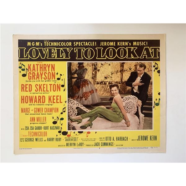 Lovely to Look At original 1952 vintage lobby card