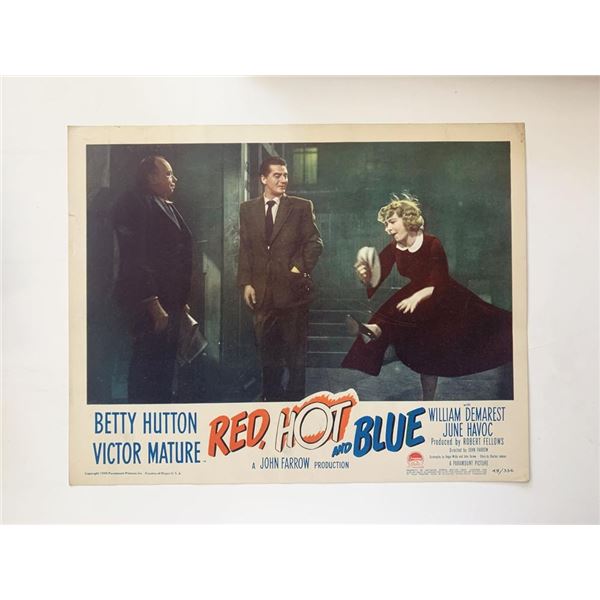 Red, Hot and Blue original 1949 vintage lobby card