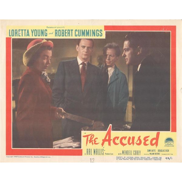 The Accused 1948 original vintage lobby card