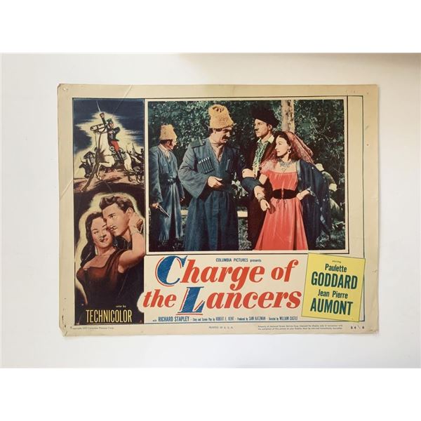 Charge of the Lancers original 1954 vintage lobby card