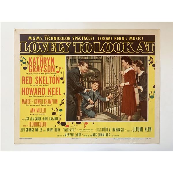 Lovely to Look At original 1952 vintage lobby card