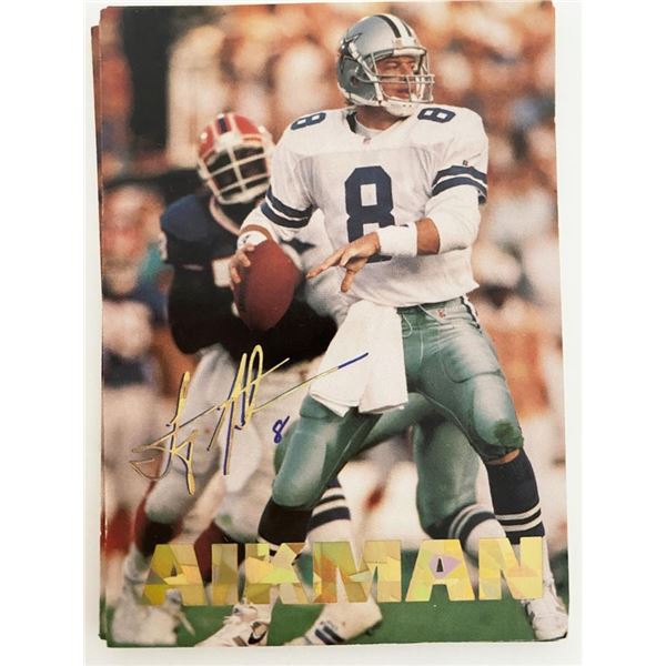 Troy Aikman Dallas Cowboys Facsimile Signed NFL Football Card
