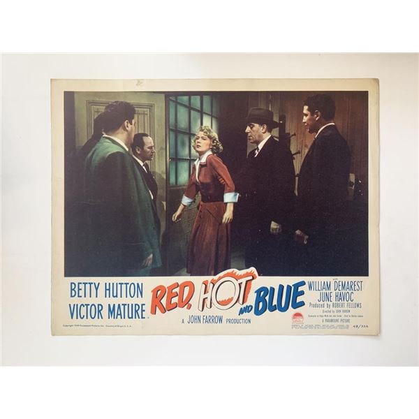 Red, Hot and Blue original 1949 vintage lobby card