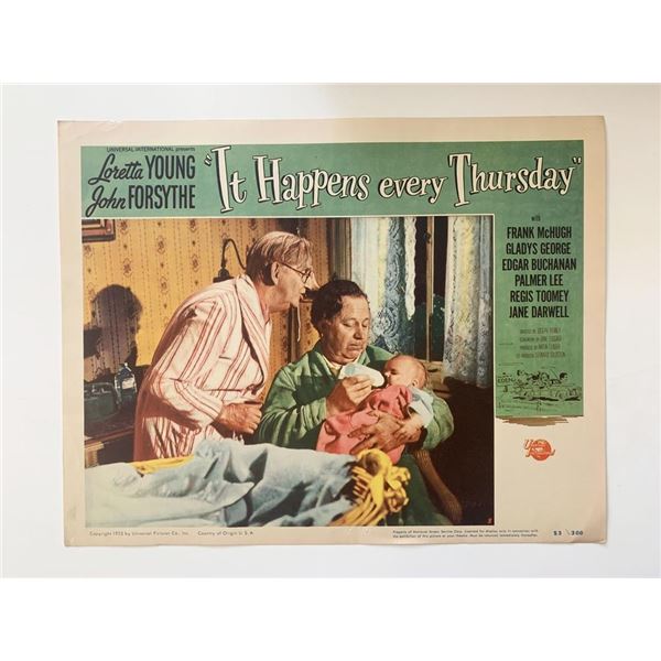It Happens Every Thursday original 1953 vintage lobby card