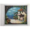 Image 1 : Seaside Restaurant Vista original painting on canvas