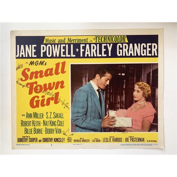 Small Town Girl original 1953 vintage lobby card