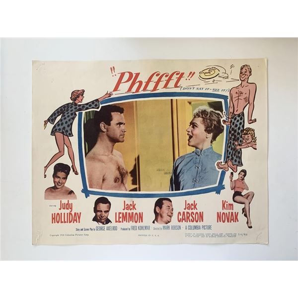 Phffft original 1954 vintage lobby card