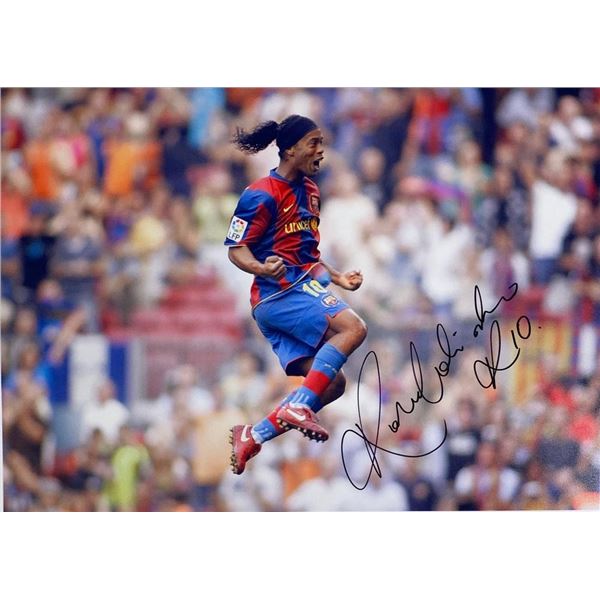 Brazilian Soccer Player Ronaldo facsimile signed  photo