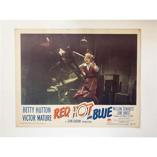 Red, Hot and Blue original 1949 vintage lobby card