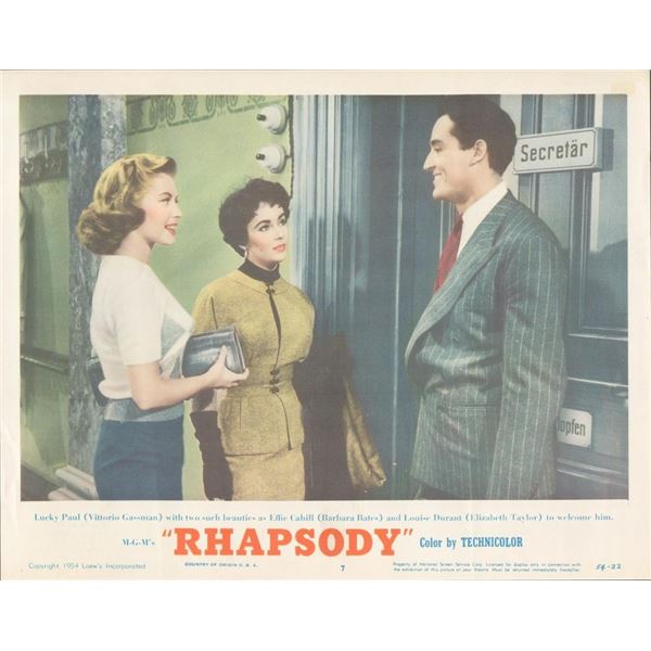 Rhapsody 1954 original vintage lobby card
