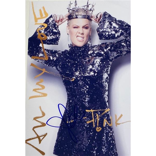Pink facsimile signed photo