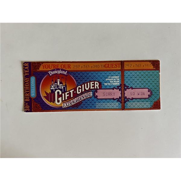 Disneyland admissions ticket- 1985