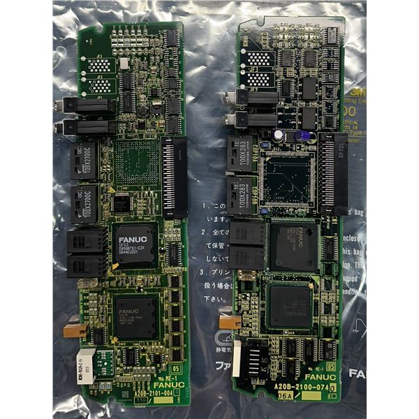 Lot of (2) Fanuc Circuit Boards #A20B-2101-0040/11G & #A20B-2100-0740/06A