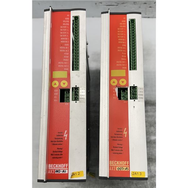 (2) Beckhoff #AX2003-AS / S60301-520 Digital Compact Servo Drive Amplifiers