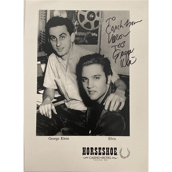Elvis Presley Close Friend George Klein signed photo