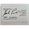 Image 1 : Former United States Secretary of the Treasury Henry Paulson signed business card