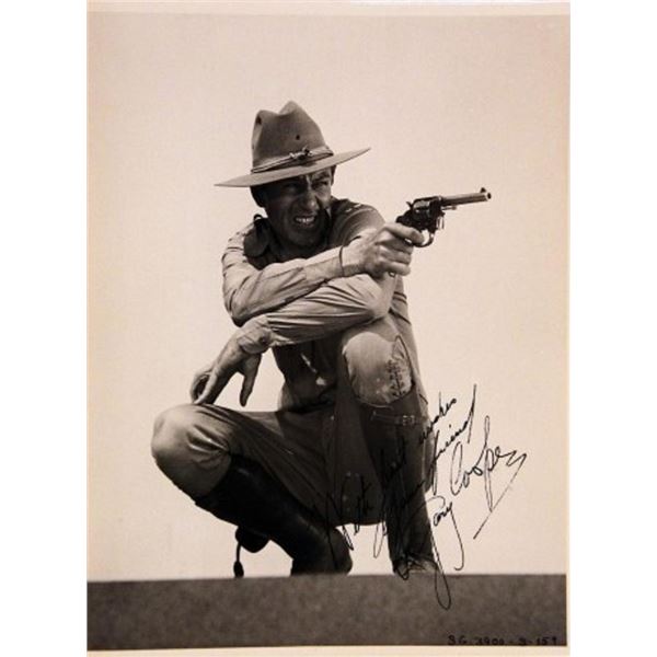 Gary Cooper signed movie still photo