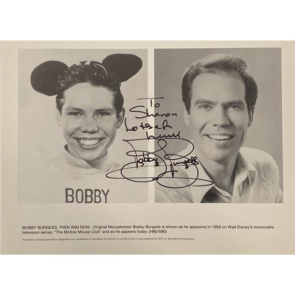 Mouseketeer Bobby Burgess signed photp