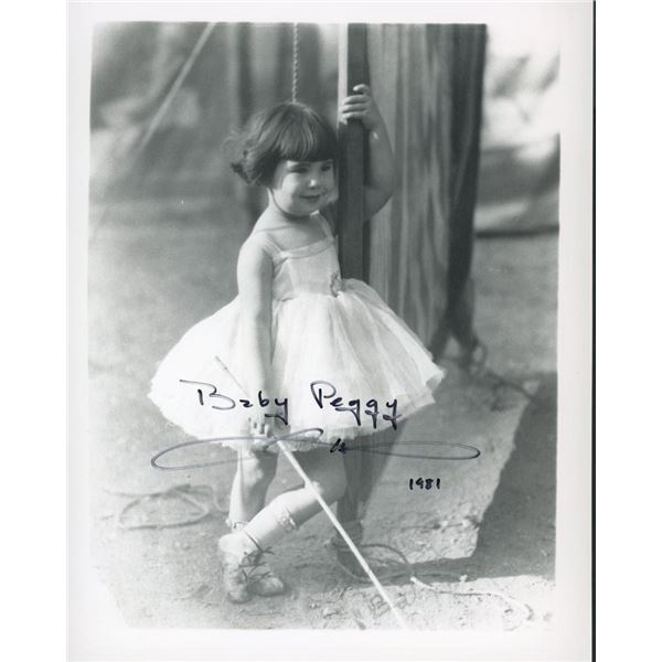 Vaudevillian Silent Star Baby Peggy signed photo