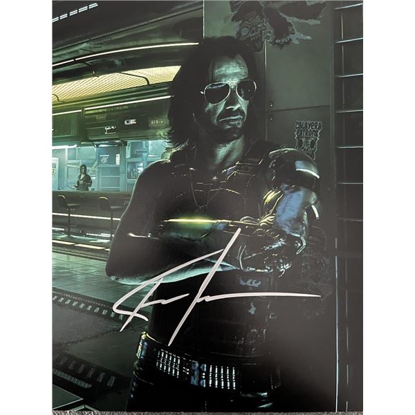Cyberpunk Keanu Reeves signed movie photo