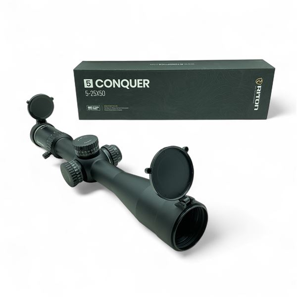 Riton 5 Conquer 5-25X 50 mm Illuminated FFP Rifle Scope with BAF Reticle