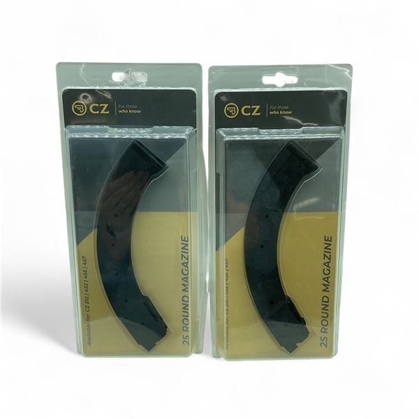 CZ 512/ 452/ 455/ 457 .22 LR, 25 Round Polymer Magazine X 2 Qty
