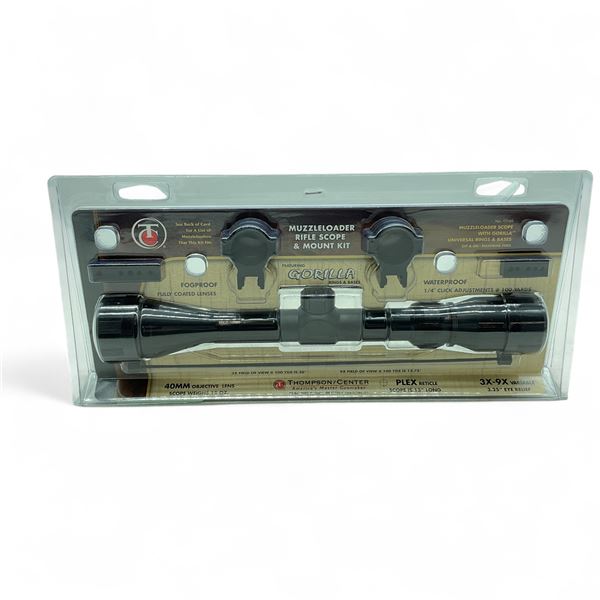 Thompson Center 3 - 9X 40 mm Muzzleloading Scope with Plex Reticle, Includes Rings and Bases