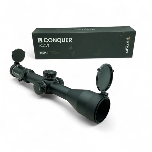 Riton 5 Conquer 4 - 28X 56mm Illuminated FFP Rifle Scope with MRAD TPRS Reticle