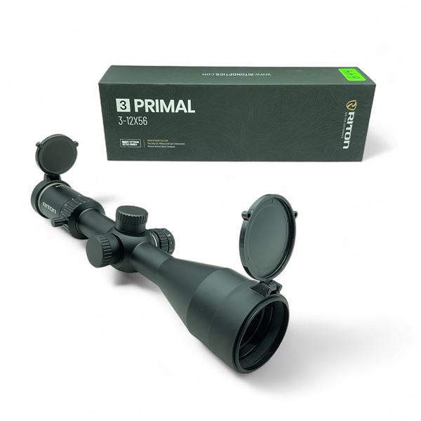 Riton 3 Primal 3 - 12X 56mm Illuminated SFP Rifle Scope with RDH Reticle
