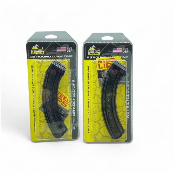 Butler Creek Ruger 10/22, Ruger 77/22 and AMT Lightning 22 LR Magazine Pinned to 10 Rounds X 2 Qty