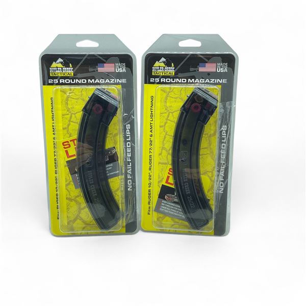 Butler Creek Ruger 10/22, Ruger 77/22 and AMT Lightning 22 LR Magazine Pinned to 10 Rounds X 2 Qty