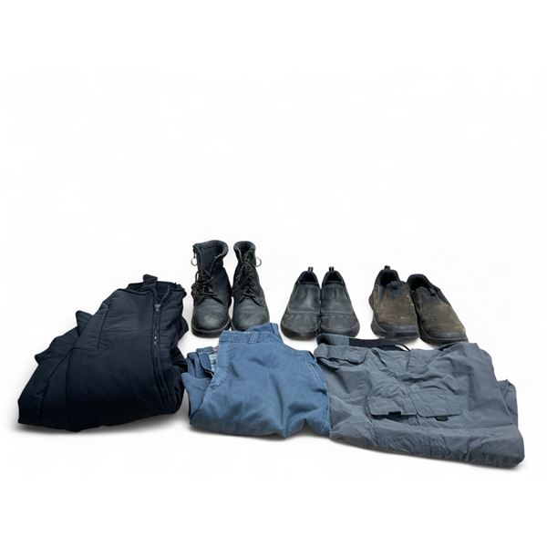 Assorted Footwear Size 10 - 11, Outdoor Overalls Size 18, Pants Size XL X 2