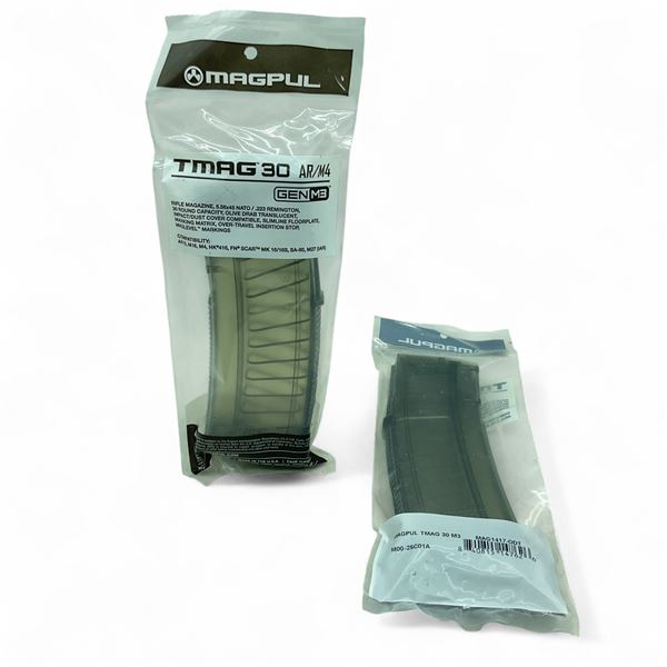 Magpul TMag 30 AR/ M4 5.56x45 Nato/ .223 Rem, 30 Round Pinned Polymer Magazine X 2 Qty