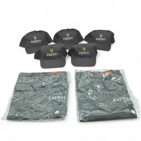 Fausti Hat X 5 Qty and Fausti T-Shirt, Size: Large X 2 Qty