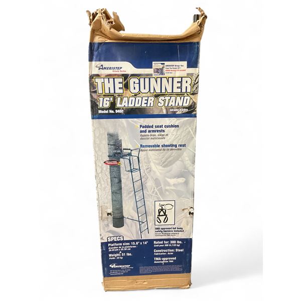 Ameristep "The Gunner" 16' Ladder Stand, 15.6" x 14" Platform, 300 lb Capacity